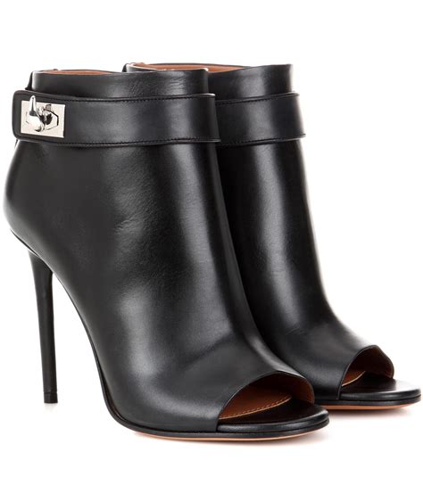 givenchy ankle boots peep toe|Givenchy shark lock boots.